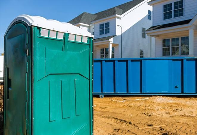 mobile bathroom units for workers on a construction site